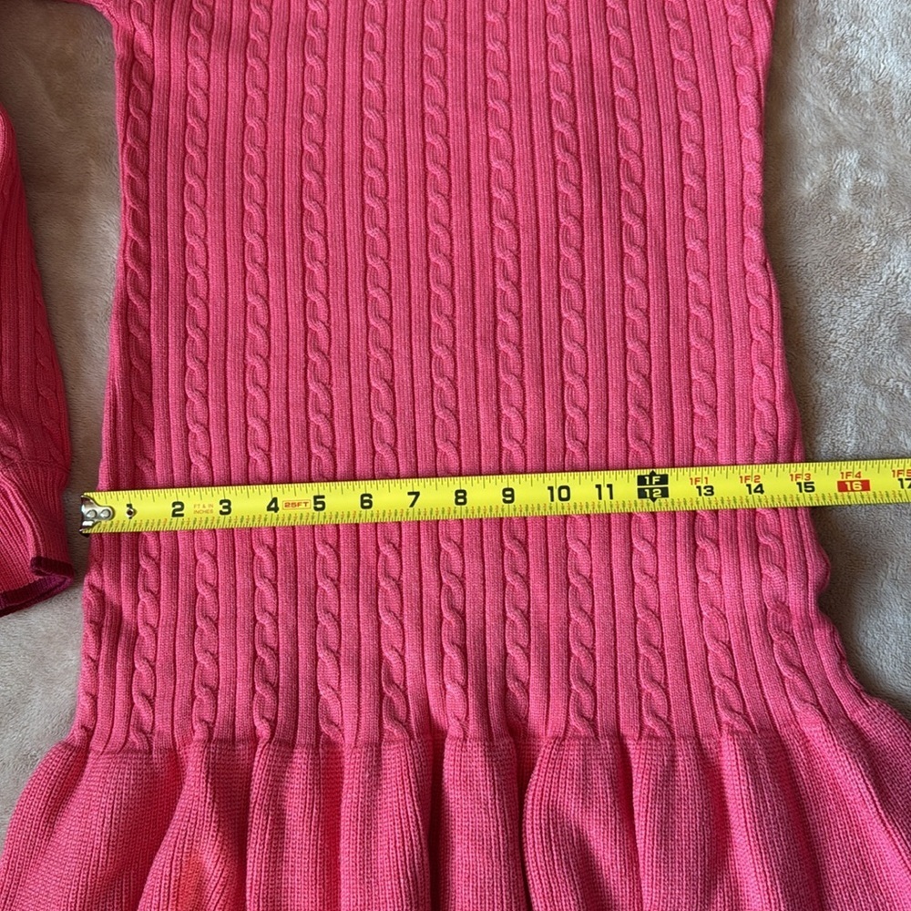 NWT Lulus Coziest Poise Pink Cable Knit Long Sleeve Sweater Mini Dress size M - Picture 11 of 15